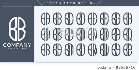 Modern line capsule BB B letter logo vector. Modern line capsule BB B letter logo vector. 99566716