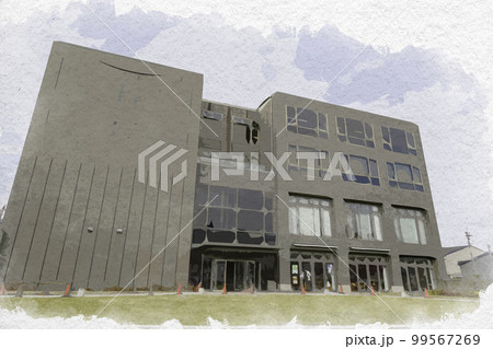 水彩画風　ならまち　奈良市ならまちセンター　奈良県奈良市 99567269