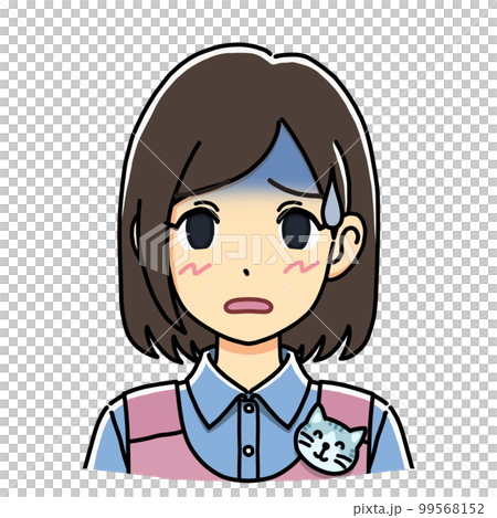 失敗してしまって青ざめた表情をしている保育士さんのイラスト 失敗してしまって青ざめた表情をしている保育士さんのイラスト 99568152