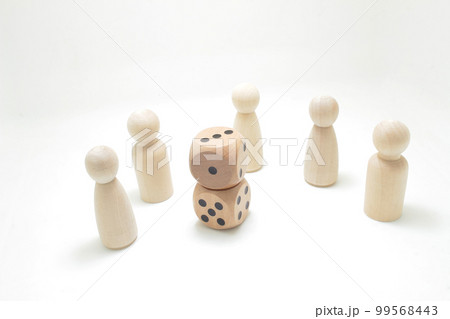 a fun of figure, Board Game Pieces and Dice a fun of figure, Board Game Pieces and Dice 99568443