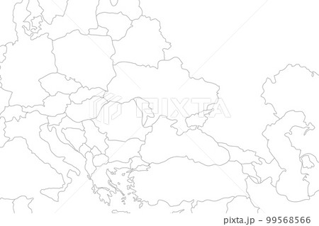 ウクライナ、ロシア、トルコとその周辺国の白地図