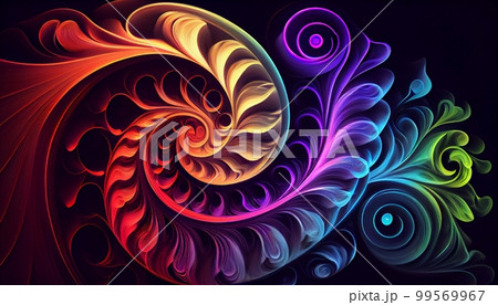 A Mesmerizing Spectral Swirls Abstract Background, Generative AI, Illustration, This abstract background features mesmerizing spectral swirls that create a sense of movement and fluidity. A Mesmerizing Spectral Swirls Abstract Background, Generative AI, Illustration, This abstract background features mesmerizing spectral swirls that create a sense of movement and fluidity. 99569967
