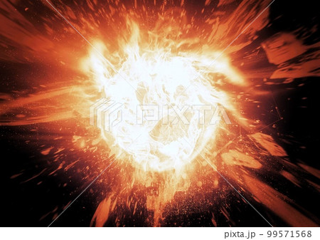 爆発する抽象的な太陽の3dイラスト 爆発する抽象的な太陽の3dイラスト 99571568