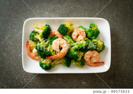 stir-fried broccoli with shrimps 99573633