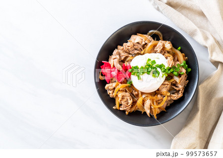 pork rice bowl with egg (Donburi) - japanese food 99573657