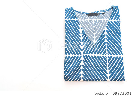 blue t-shirt with white strip on white background blue t-shirt with white strip on white background 99573901