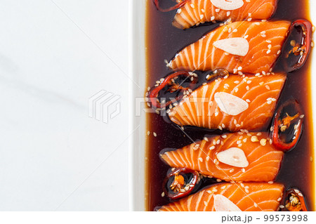 Salmon marinated Shoyu or Salmon Pickled Soy Sauce 99573998