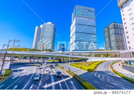 日本の東京都市景観 赤坂見附陸橋などを望む 日本の東京都市景観 赤坂見附陸橋などを望む 99574177