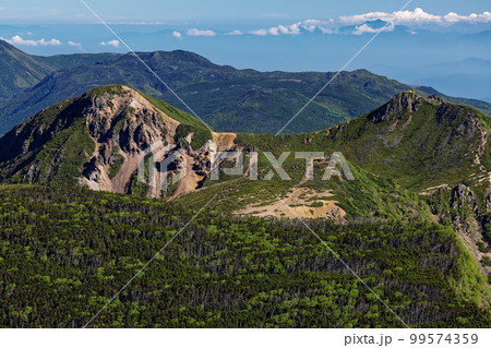 八ヶ岳連峰・硫黄岳から見る根石岳と天狗岳 99574359