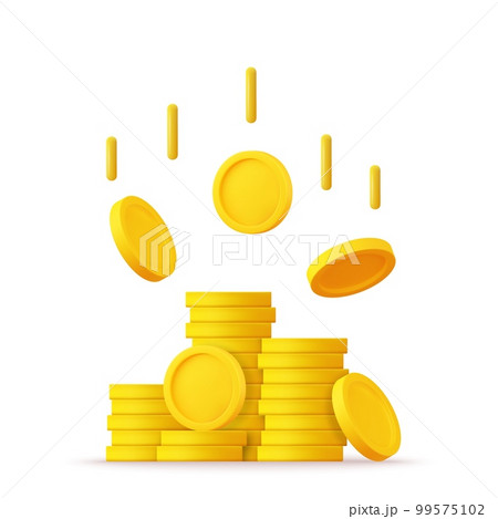 3D Stack of Gold Coins Icon 3D Stack of Gold Coins Icon 99575102