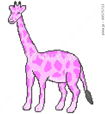 キリン(ピンク)_ドット絵のイラスト素材 [99575723] - PIXTA
