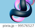 3D torus knot isolated on blue background. 99576527