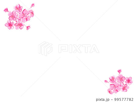 桜の花の手描き和風ベクターイラスト 99577782