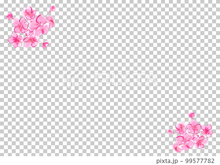 桜の花の手描き和風ベクターイラスト 99577782