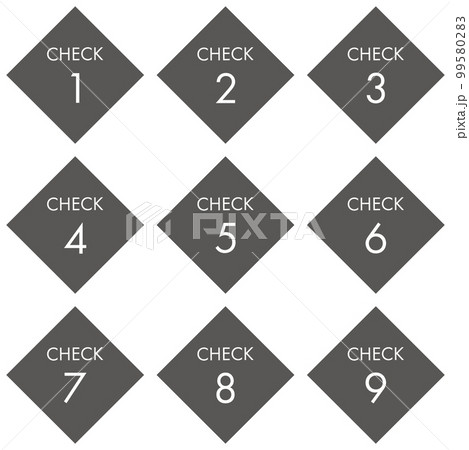 CHECK　数字のアイコン（ラベル） 99580283