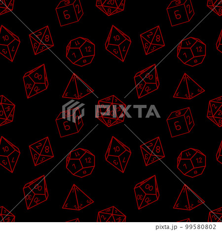 Seamless pattern of D4, D6, D8, D10, D12 and D20 Seamless pattern of D4, D6, D8, D10, D12 and D20 99580802