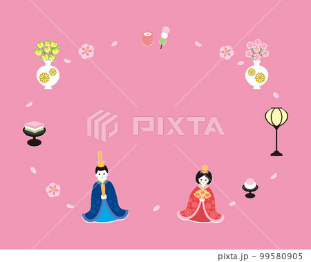 2023ひな祭りイメージ2文字なしベク 2023ひな祭りイメージ2文字なしベク 99580905