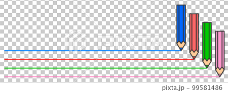 カラフルな色えんぴつで横線を描いたイラスト 99581486