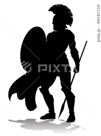 Spartan Silhouette Gladiator Trojan Greek Warrior 99581739