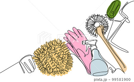 Home cleaning service landing page design concept, illustration of janitors with cleaning tools. Vector illustration Home cleaning service landing page design concept, illustration of janitors with cleaning tools. Vector illustration 99581900