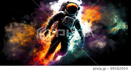 Astronaut into deep space. Generative Ai image 99582054