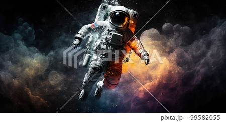 Astronaut into deep space. Generative Ai image Astronaut into deep space. Generative Ai image 99582055