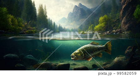 Fishing concept. Generative Ai inage Fishing concept. Generative Ai inage 99582059