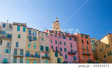 Houses on the seafront, old town of Menton Houses on the seafront, old town of Menton 99583873