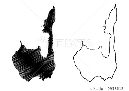 South Caicos island (Turks and Caicos Islands, Cenrtal America, Caribbean islands, British Overseas Territory) map vector illustration, scribble sketch South Caicos map 99586124