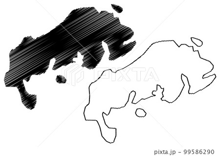 Pate island (Republic of Kenya, Indian Ocean, Lamu Archipelago) map vector illustration, scribble sketch map Pate island (Republic of Kenya, Indian Ocean, Lamu Archipelago) map vector illustration, scribble sketch map 99586290