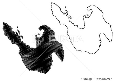 Sabang island (Republic of Indonesia, Indian Ocean, Malay Archipelago) map vector illustration, scribble sketch Pulau Weh map 99586297