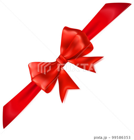 Red bow with diagonally ribbon Red bow with diagonally ribbon 99586353
