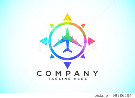 Polygonal Compass Concept Logo Design. Compass Low Poly Logo sign and symbol. Coastal icon 99586504