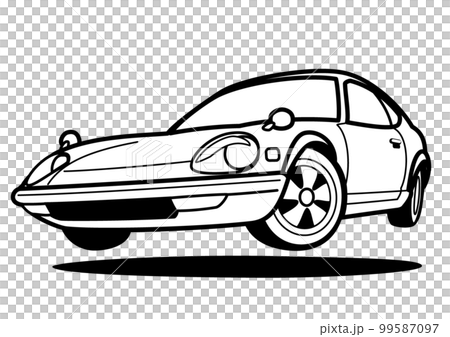 懐かしめ国産スポーツカー ジャンプ 塗り絵風 自動車イラスト 懐かしめ国産スポーツカー ジャンプ 塗り絵風 自動車イラスト 99587097