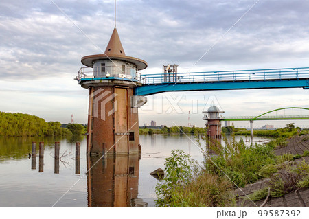 江戸川 新葛飾橋 周辺の風景 江戸川 新葛飾橋 周辺の風景 99587392