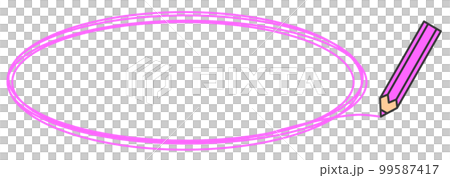 Illustration of drawing a line surrounding an important point with a stationery pencil Illustration of drawing a line surrounding an important point with a stationery pencil 99587417