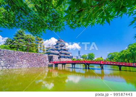 【初夏素材】新緑の松本城【長野県】 【初夏素材】新緑の松本城【長野県】 99587443