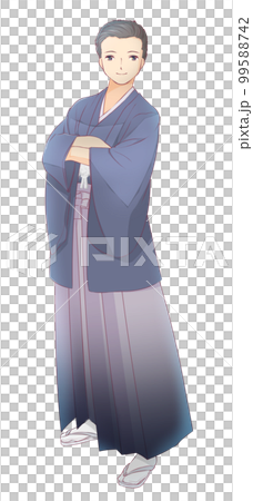 外罩和袴微笑的男人 99588742