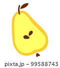 Pear vector icon on white background, flat, cartoon style. For web design and print. 99588743