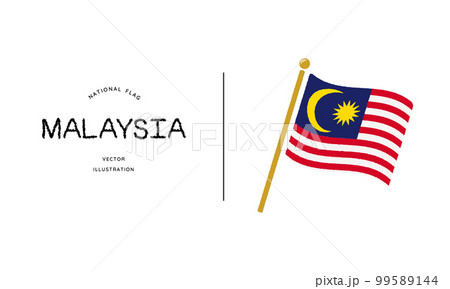 マレーシアの国旗アイコン ベクターイラスト