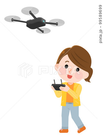 ドローンを操作する女性1 イラスト ドローンを操作する女性1 イラスト 99589699