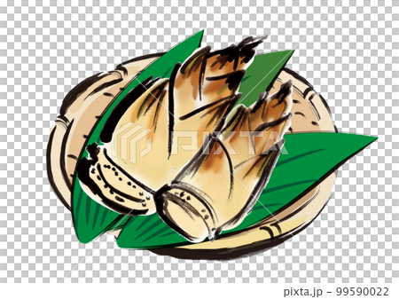 タケノコ籠盛り手描き和風イラスト 99590022