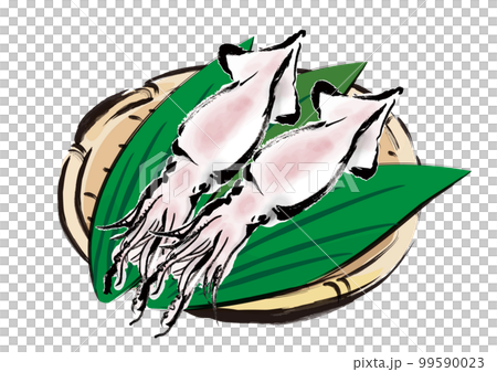 イカとイワシの手書きの画像 最高