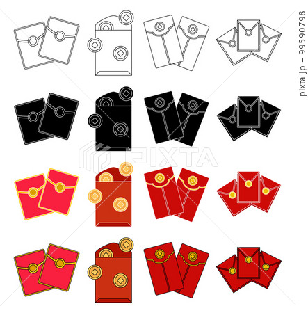 Red Envelope in flat style isolated 99590798
