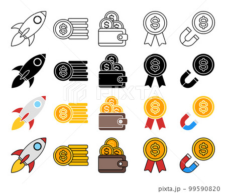 Set of Money and Financial in flat style isolated Set of Money and Financial in flat style isolated 99590820