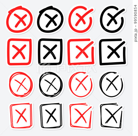 Set of hand drawn Cross Mark 99590854