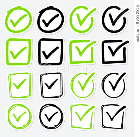 Set of hand drawn Check Mark 99590855