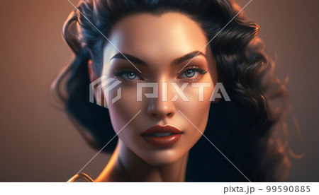 Photorealistic beautiful lady. generative AIのイラスト素材 [99590885] - PIXTA