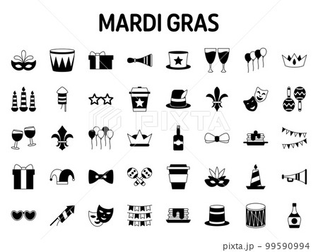 Collection of design elements for Mardi gras 99590994