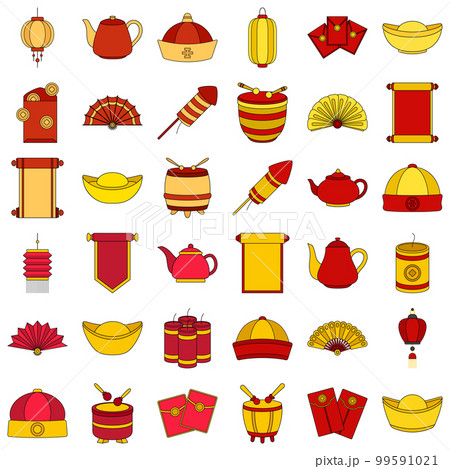 Set of Chinese New Year in flat style 99591021
